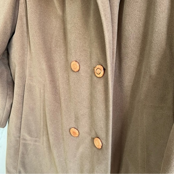 Vintage Flemington Furs Lorendale Wool Silk Button Collard Long Coat SZ XL - Picture 3 of 4